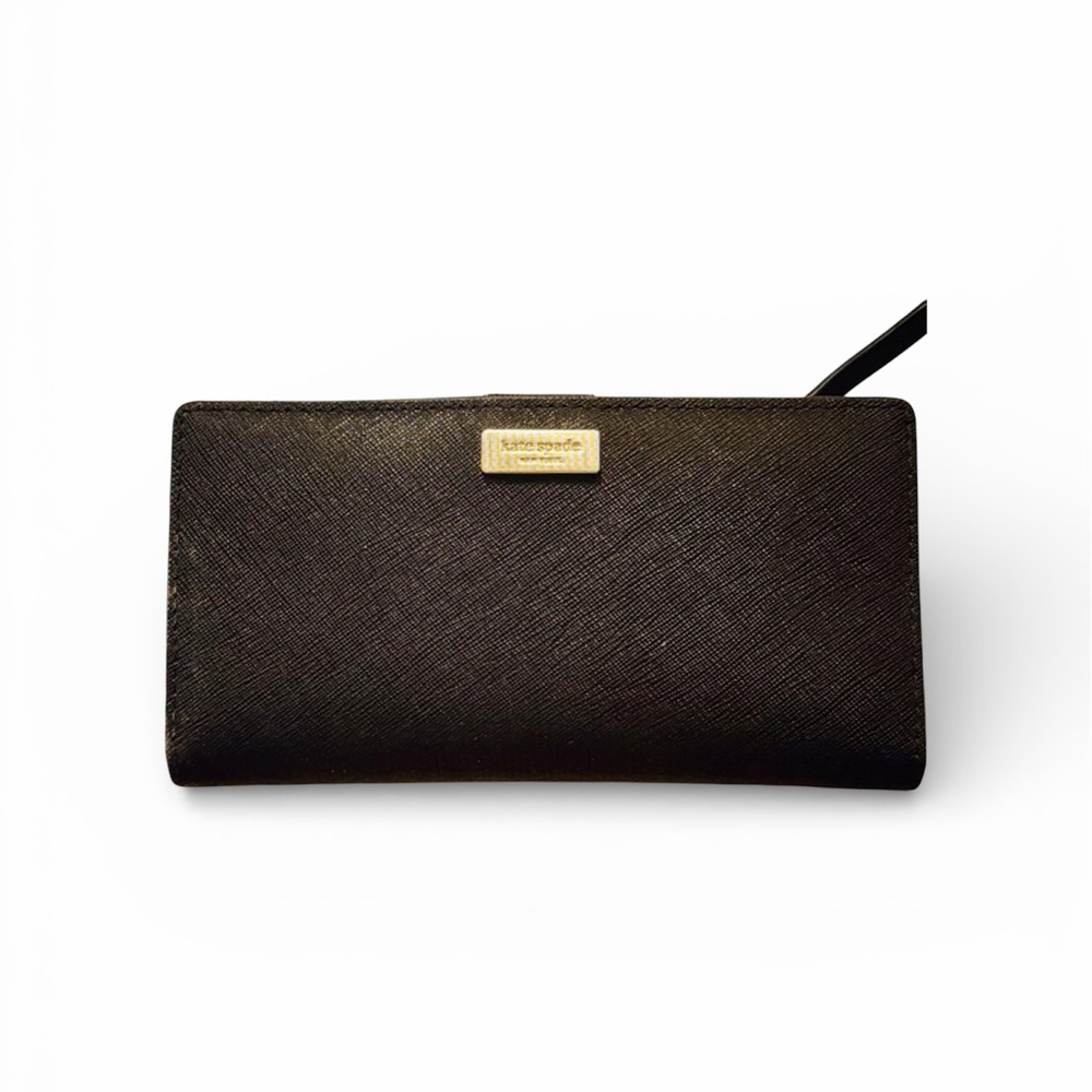 Kate Spade Black Large Slim Bifold Wallet